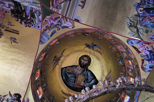 11 Kefallonia - Fresco in Kloster Ag Paraskevi Neue Kirche P6259780